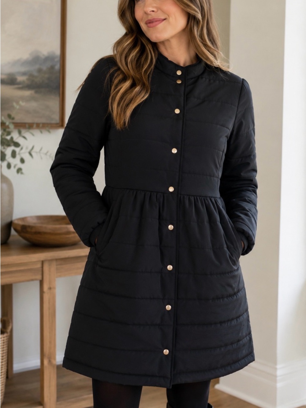 Tulle NWT Black Quilted Peplum Puffer Coat Jacket Women’s Size XL) JK6278
